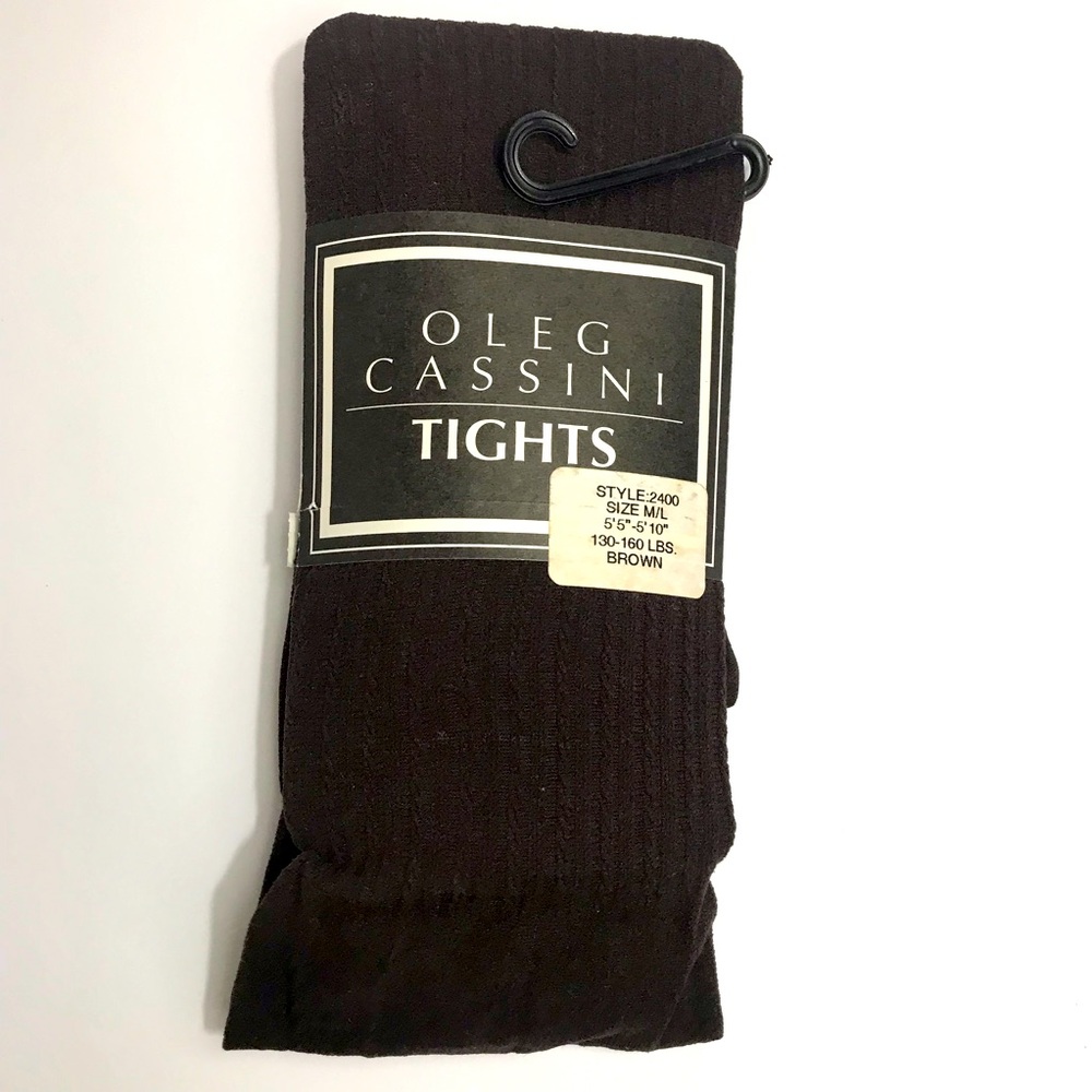 Vintage Rare Oleg Cassini Womens Tights Stockings M/L 5.5”-5.10” 130-160 Pounds